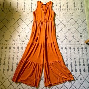 Anthropologie Burnt Orange Jumpsuit
